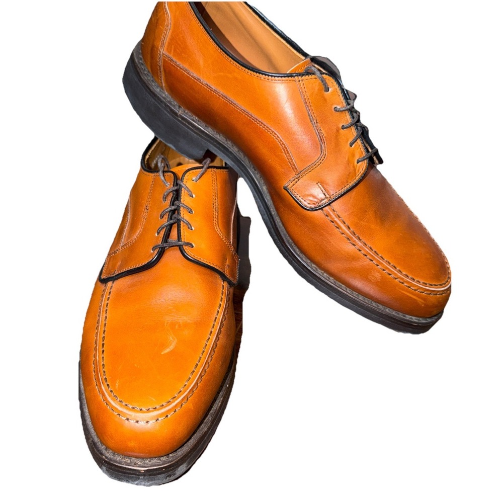 Allen Edmonds Wilbert Oxford Split Moc Toe Blusher Shoes 1951 Lace-up Brown 10 D